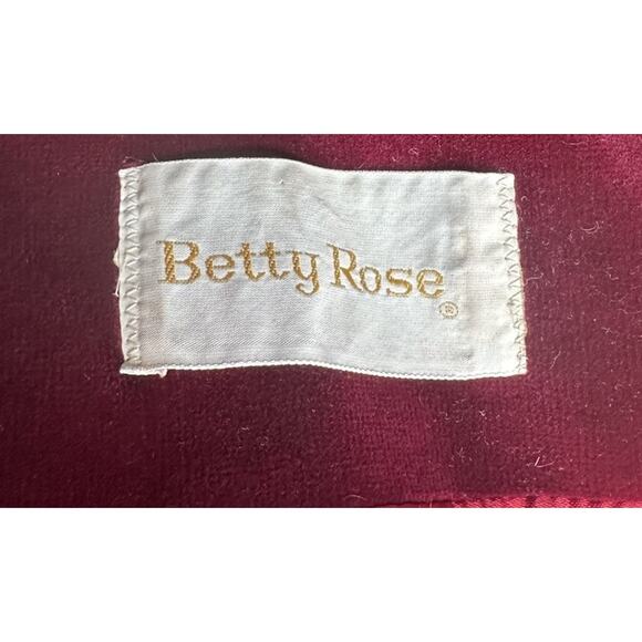 Vtg Betty Rose Burgundy Red Velvet Double Button 3/4 Length Coat Victorian Sz L? - Picture 9 of 9